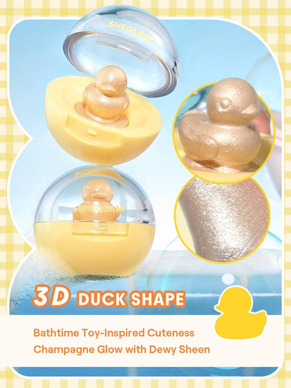 SHEGLAM Lucky Duck 3D Highlighter - High Glossy Natural Glow Finish Long Lasting Highlighters Makeup Avelisse