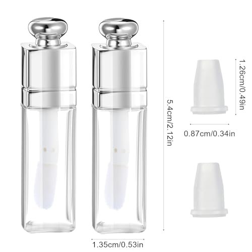 Qulkws 2 Pack 3ml Empty Lip Gloss Tubes – Clear Refillable Lip Balm Bottles with Wand for DIY Makeup - görsel 12