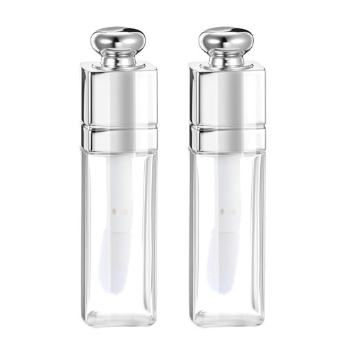 Qulkws 2 Pack 3ml Empty Lip Gloss Tubes – Clear Refillable Lip Balm Bottles with Wand for DIY Makeup - görsel 2