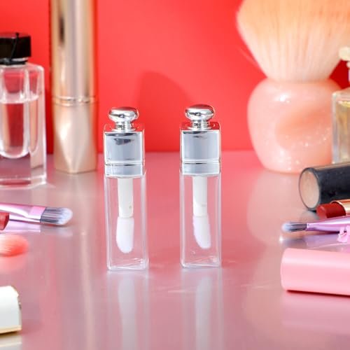 Qulkws 2 Pack 3ml Empty Lip Gloss Tubes – Clear Refillable Lip Balm Bottles with Wand for DIY Makeup - görsel 6