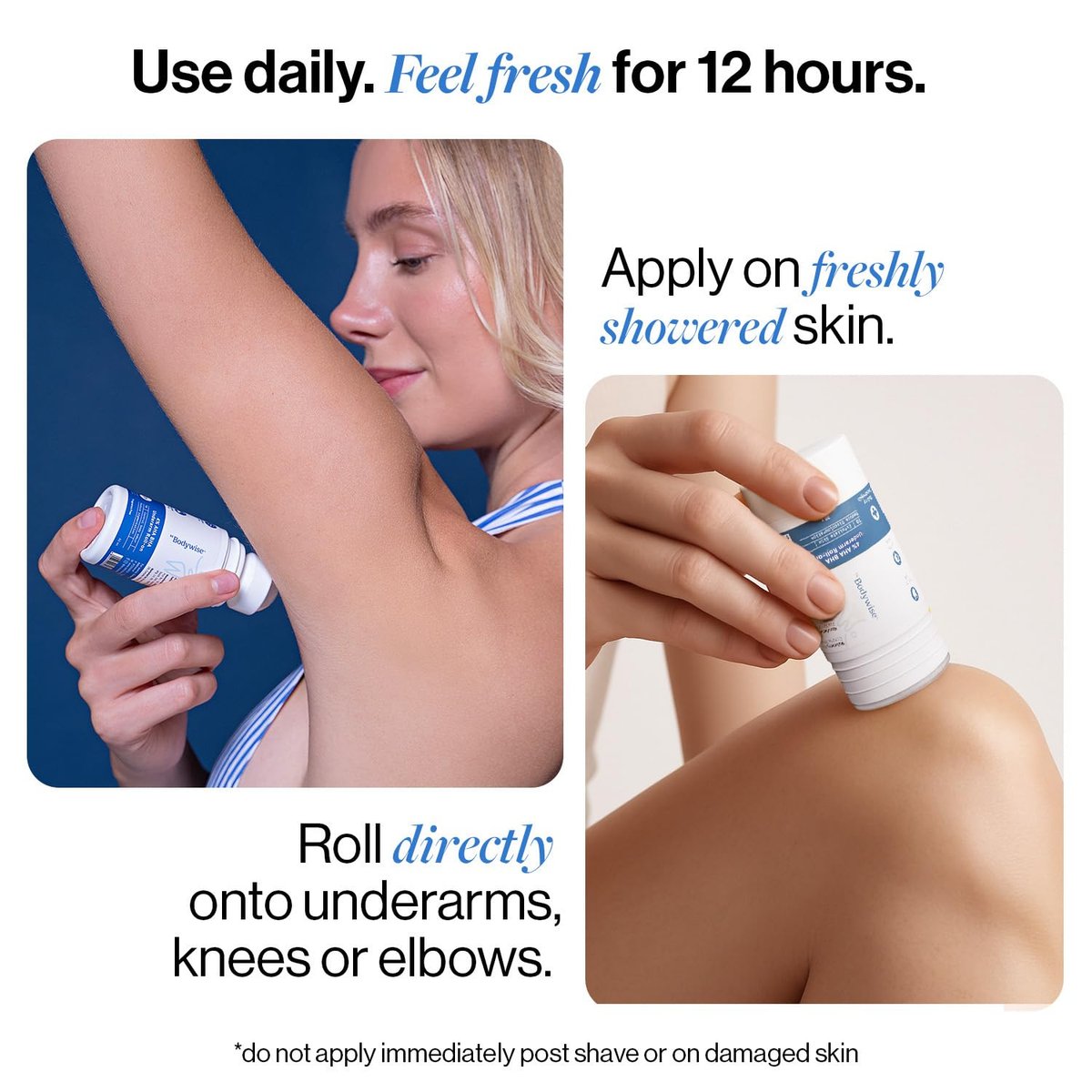 Be Bodywise Deodorant Roll-On - Aluminum Free, Alcohol Free with AHA BHA, Lactic Acid, Mandelic Acid - Prevents Odor, Reduces Pigmentation - Probiotic Toner for Women - Floral Scent - 1.7 Oz Avelisse