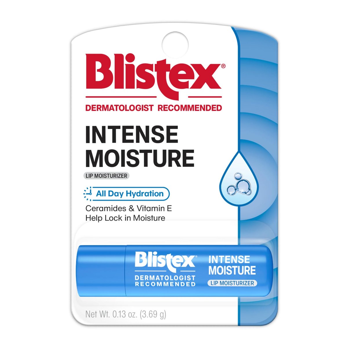 Blistex Intense Moisture All Day Hydration Lip Balm with Ceramides & Vitamin E, 0.13 oz - görsel 1