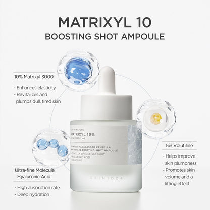 SKIN1004 Matrixyl 10% Boosting Shot Ampoule with Volufiline & Hyaluronic Acid – Deep Hydration & Firming Serum for Face, Under Eye Care, Korean Skincare, 1.01 fl oz (30 ml)