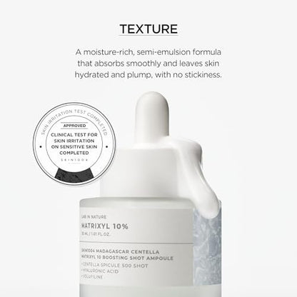 SKIN1004 Matrixyl 10% Boosting Shot Ampoule with Volufiline & Hyaluronic Acid – Deep Hydration & Firming Serum for Face, Under Eye Care, Korean Skincare, 1.01 fl oz (30 ml)