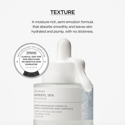 SKIN1004 Matrixyl 10% Boosting Shot Ampoule with Volufiline & Hyaluronic Acid – Deep Hydration & Firming Serum for Face, Under Eye Care, Korean Skincare, 1.01 fl oz (30 ml)