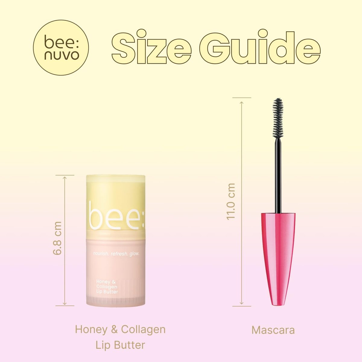 beenuvo Honey & Collagen Lip Butter - Hydrating Lip Treatment, Overnight Lip Mask, Moisturizing Lip Balm with Jojoba Oil & Squalane (0.45 oz) Avelisse