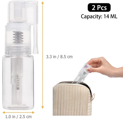 Sndperiexam 2-Pack 14ml Transparent Powder Spray Bottle - Refillable Hair Fiber Applicator, Empty Cosmetics Bottles, Glitter Spray for Crafts & Scrapbooking