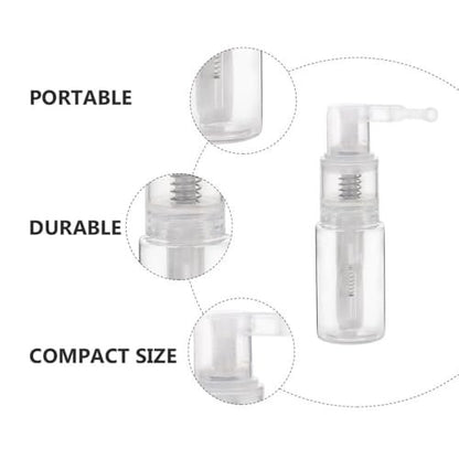 Sndperiexam 2-Pack 14ml Transparent Powder Spray Bottle - Refillable Hair Fiber Applicator, Empty Cosmetics Bottles, Glitter Spray for Crafts & Scrapbooking