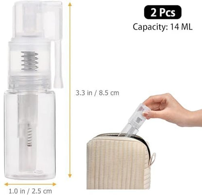 Sndperiexam 2-Pack 14ml Transparent Powder Spray Bottle - Refillable Hair Fiber Applicator, Empty Cosmetics Bottles, Glitter Spray for Crafts & Scrapbooking