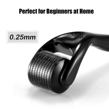 Glemme Microneedle Derma Roller 0.25mm for Hair, Beard & Face – Home Microneedling Roller for Men & Women