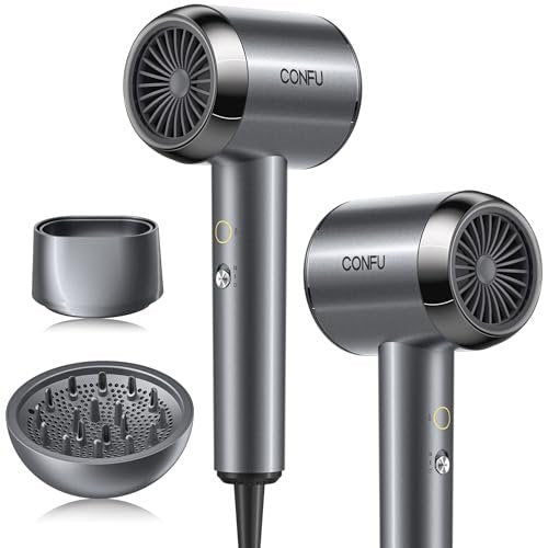 CONFU Plasma Ionic Hair Dryer 1600W - Fast Drying Anti Frizz Lightweight Blow Dryer for Curly Hair Women Men Avelisse