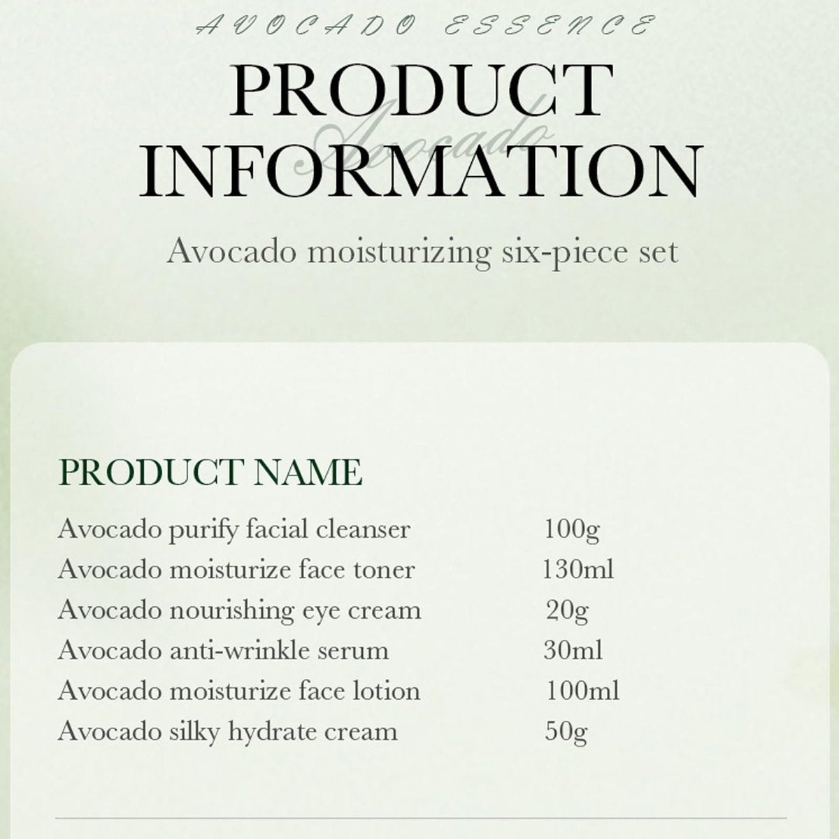 6pcs Avocado Skincare Set - Hydrating & Anti-Aging Facial Kit for Women and Men - görsel 11