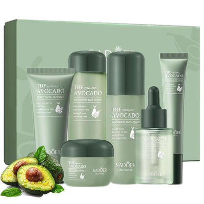 6pcs Avocado Skincare Set - Hydrating & Anti-Aging Facial Kit for Women and Men