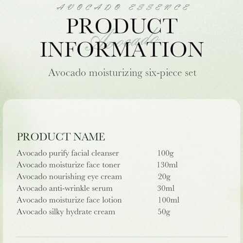6pcs Avocado Skincare Set - Hydrating & Anti-Aging Facial Kit for Women and Men - görsel 12