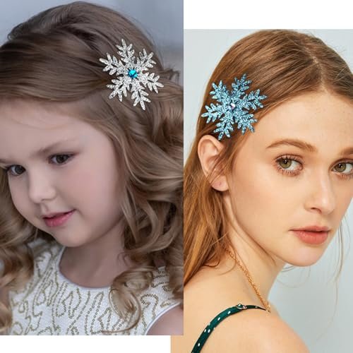 Atoden Sparkly Snowflake Hair Clips Barrettes - 8 Pack Christmas Hair Accessories for Women and Girls - görsel 4