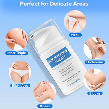 Skin Bleaching Cream, Dark Spot Remover for Body and Face - 2.71 fl oz Skin Lightening Whitening Cream with Vitamin C for Intimate Parts, Armpit, Inner Thigh, Dark Elbows and Knees, Bikini Areas