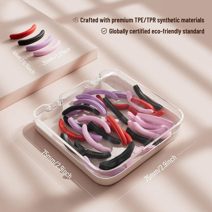 32-Pack Colorful Eyelash Curler Refills with Square Case - Universal Replacement Pads for Perfect Lashes