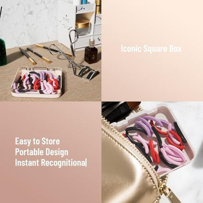 32-Pack Colorful Eyelash Curler Refills with Square Case - Universal Replacement Pads for Perfect Lashes