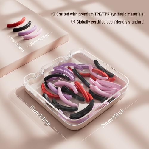 32-Pack Colorful Eyelash Curler Refills with Square Case - Universal Replacement Pads for Perfect Lashes - görsel 4