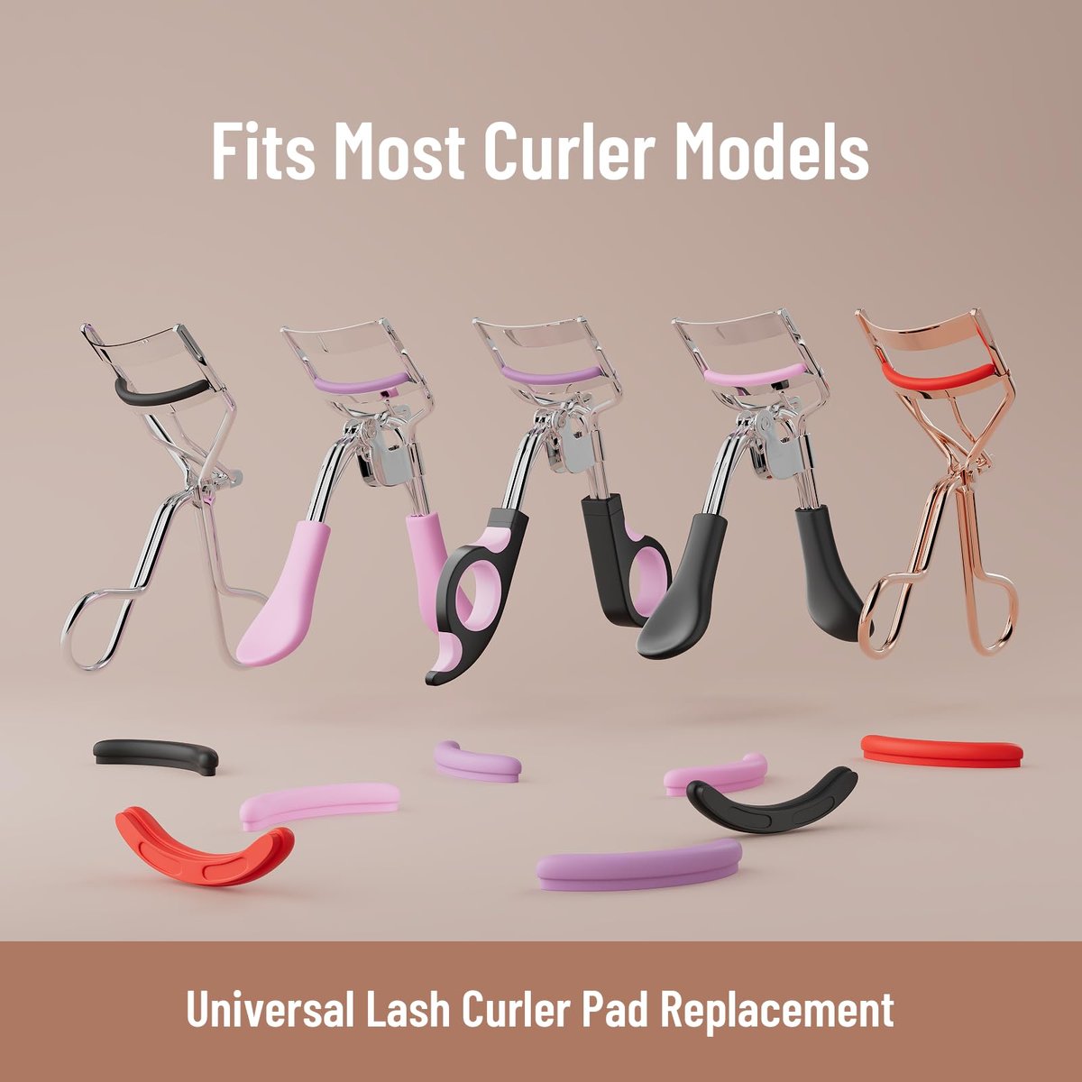 32-Pack Colorful Eyelash Curler Refills with Square Case - Universal Replacement Pads for Perfect Lashes - görsel 7