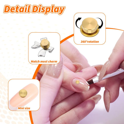 30 PCS Rotating Nail Charms - Gold Rotating Bearing Charms for Nail Art Designs, DIY Crafting & Jewelry Accessories Avelisse