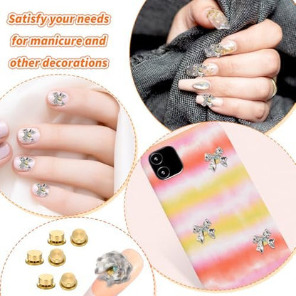 30 PCS Rotating Nail Charms - Gold Rotating Bearing Charms for Nail Art Designs, DIY Crafting & Jewelry Accessories Avelisse