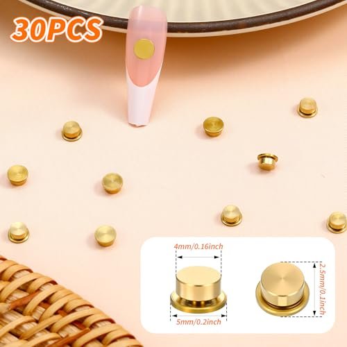 30 PCS Rotating Nail Charms - Gold Rotating Bearing Charms for Nail Art Designs, DIY Crafting & Jewelry Accessories Avelisse