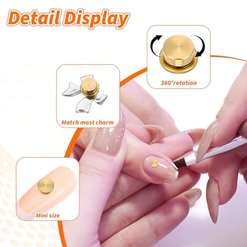 30 PCS Rotating Nail Charms - Gold Rotating Bearing Charms for Nail Art Designs, DIY Crafting & Jewelry Accessories Avelisse
