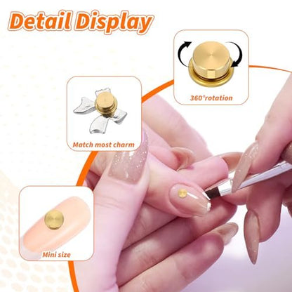 30 PCS Rotating Nail Charms - Gold Rotating Bearing Charms for Nail Art Designs, DIY Crafting & Jewelry Accessories Avelisse