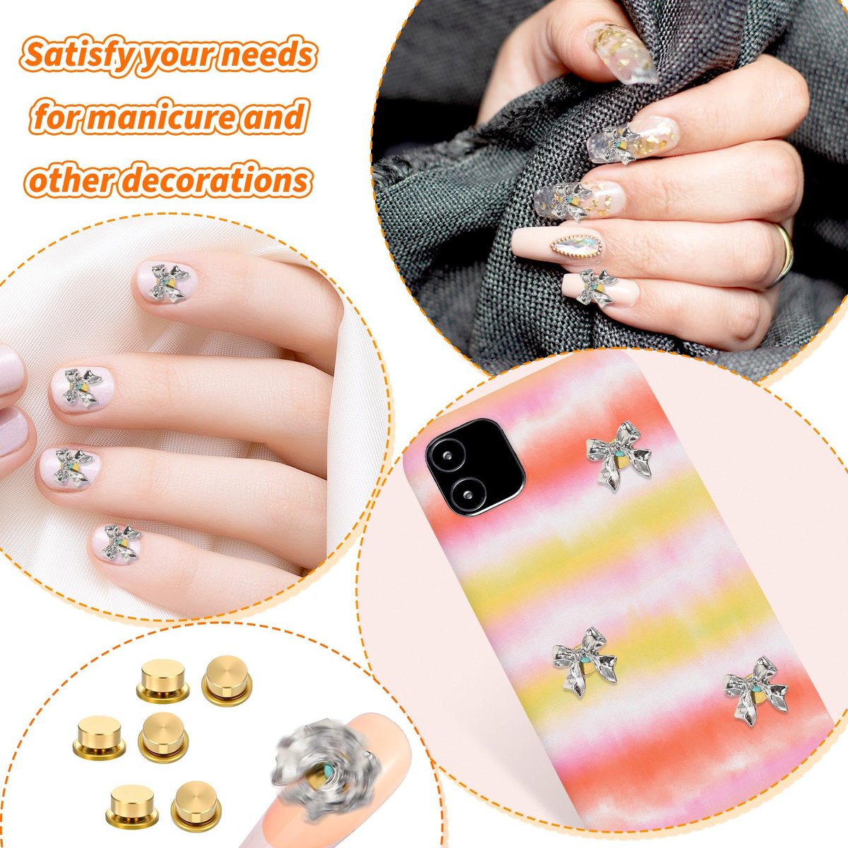 30 PCS Rotating Nail Charms - Gold Rotating Bearing Charms for Nail Art Designs, DIY Crafting & Jewelry Accessories Avelisse