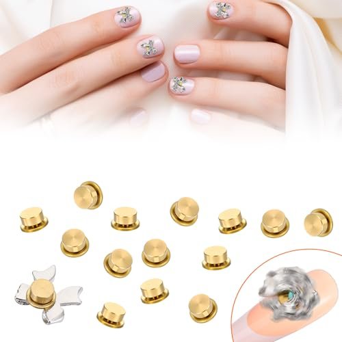 30 PCS Rotating Nail Charms - Gold Rotating Bearing Charms for Nail Art Designs, DIY Crafting & Jewelry Accessories Avelisse