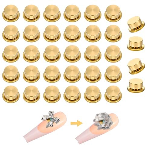30 PCS Rotating Nail Charms - Gold Rotating Bearing Charms for Nail Art Designs, DIY Crafting & Jewelry Accessories Avelisse