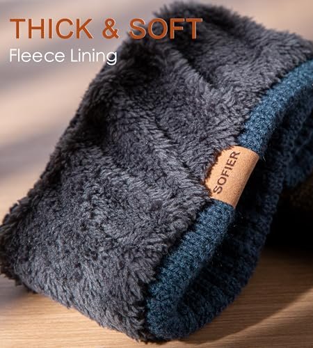 Sofier Winter Headbands for Women 3 Pack - Knit Ear Muffs with Thick Fleece Lined Cold Weather Ear Warmers (Blue) - görsel 6