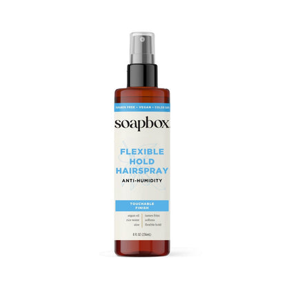 Soapbox Non-Aerosol Hairspray – Flexible Hold, Anti-Frizz, with B5 & Aloe Vera, 8 oz