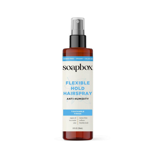Soapbox Non-Aerosol Hairspray – Flexible Hold, Anti-Frizz, with B5 & Aloe Vera, 8 oz