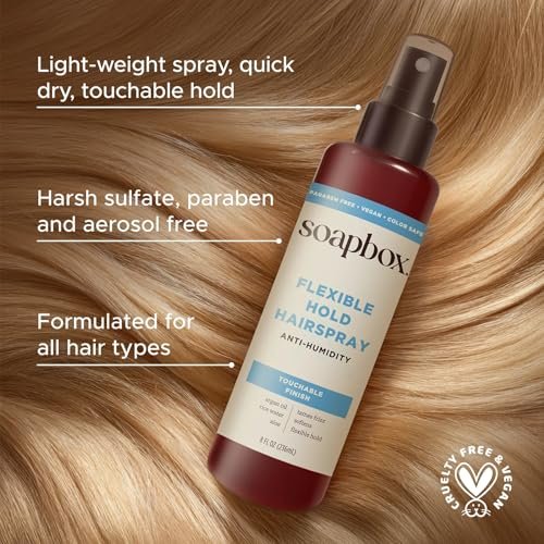 Soapbox Non-Aerosol Hairspray – Flexible Hold, Anti-Frizz, with B5 & Aloe Vera, 8 oz - görsel 8