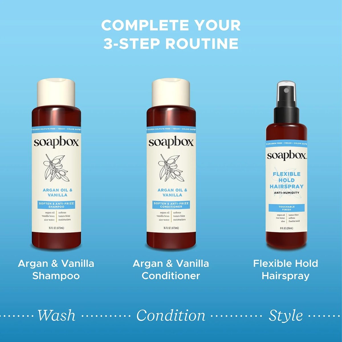 Soapbox Non-Aerosol Hairspray – Flexible Hold, Anti-Frizz, with B5 & Aloe Vera, 8 oz - görsel 13
