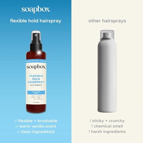 Soapbox Non-Aerosol Hairspray – Flexible Hold, Anti-Frizz, with B5 & Aloe Vera, 8 oz - görsel 10