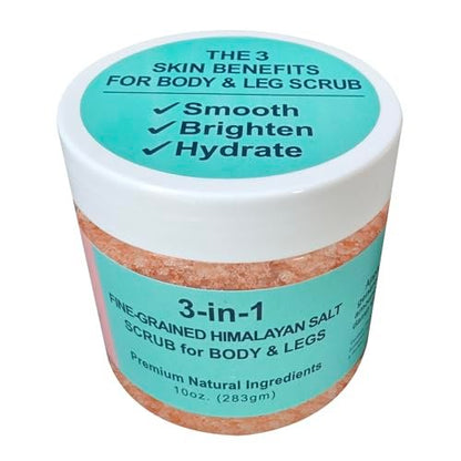 EnYounger™ 3-in-1 Fine-Grained Himalayan Salt Scrub for Body & Legs – Exfoliate, Smooth, Brighten & Hydrate Naturally (10 oz / 283 g) Avelisse