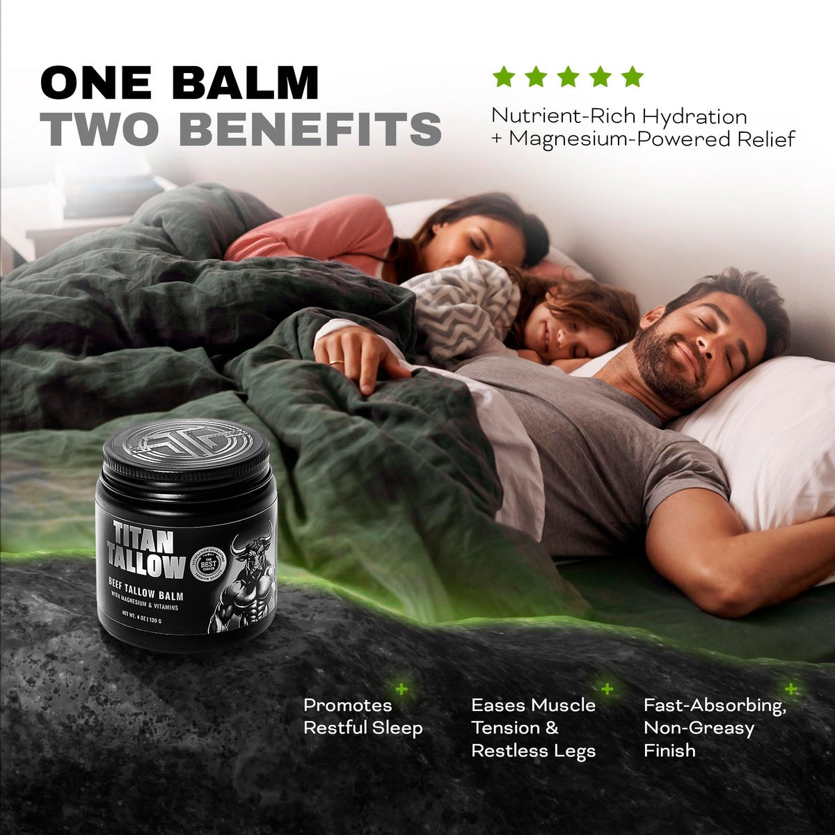 Organic Grass-Fed Beef Tallow Balm with Magnesium & Manuka Honey – Moisturizing Face & Body Cream for Sleep, Leg Cramps & Muscle Relaxation Avelisse
