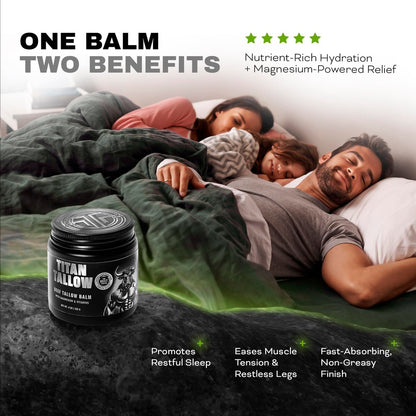 Organic Grass-Fed Beef Tallow Balm with Magnesium & Manuka Honey – Moisturizing Face & Body Cream for Sleep, Leg Cramps & Muscle Relaxation Avelisse