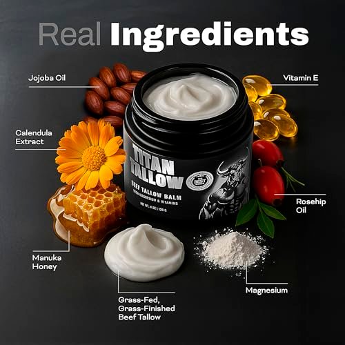 Organic Grass-Fed Beef Tallow Balm with Magnesium & Manuka Honey – Moisturizing Face & Body Cream for Sleep, Leg Cramps & Muscle Relaxation Avelisse