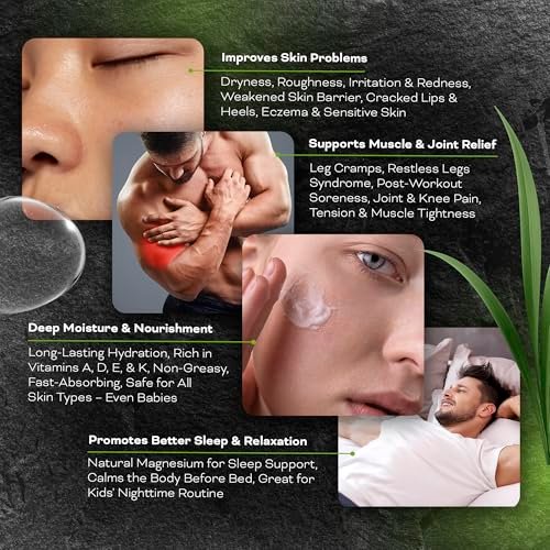 Organic Grass-Fed Beef Tallow Balm with Magnesium & Manuka Honey – Moisturizing Face & Body Cream for Sleep, Leg Cramps & Muscle Relaxation Avelisse