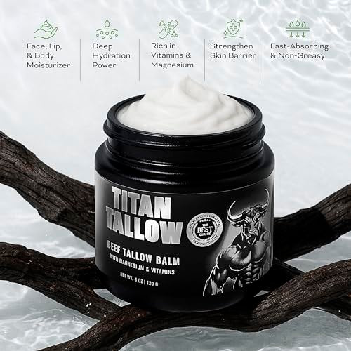 Organic Grass-Fed Beef Tallow Balm with Magnesium & Manuka Honey – Moisturizing Face & Body Cream for Sleep, Leg Cramps & Muscle Relaxation Avelisse