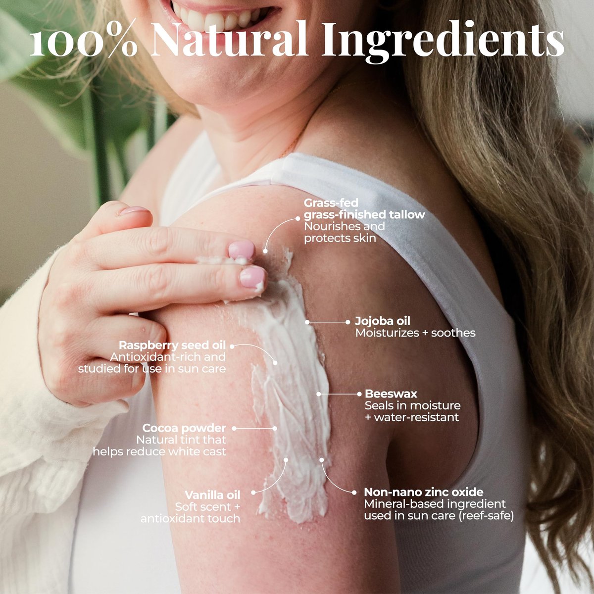 Amallow Tallow Sun Balm with Zinc Oxide - Tinted Mineral Sun Balm with Cocoa Powder - Natural, Non-Nano Zinc Oxide, Organic Oils - No White Cast - Handcrafted in the USA - 4 oz Avelisse