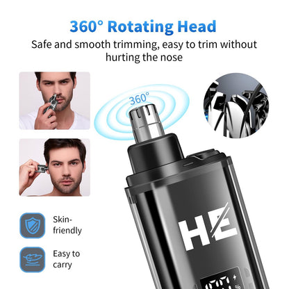 HIENA PRO Professional Hair Clippers for Men - Cordless Hair Clipper & Trimmer LED Haircut Set with Foil Shaver, Nose Trimmer, Rechargeable Clippers Avelisse