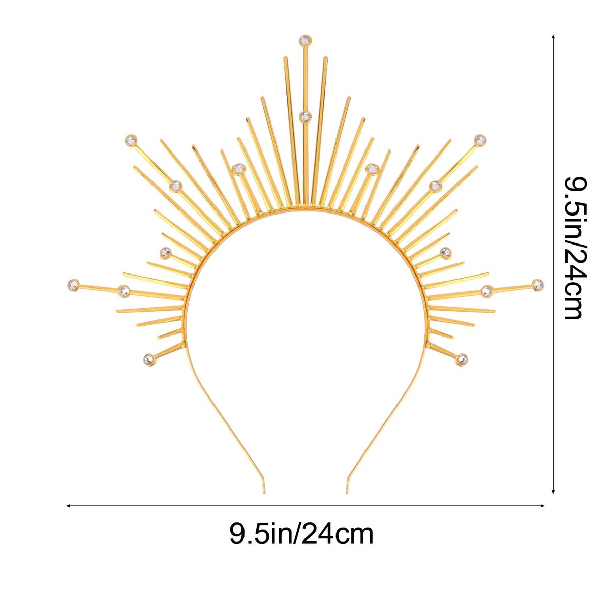Atoden Halo Headband – Gold Metal Mary Grace Crown, Greek Goddess Sunburst Headpiece for Halloween Costume & Party Favors Avelisse