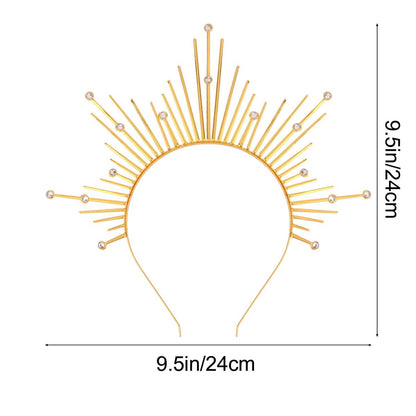 Atoden Halo Headband – Gold Metal Mary Grace Crown, Greek Goddess Sunburst Headpiece for Halloween Costume & Party Favors Avelisse