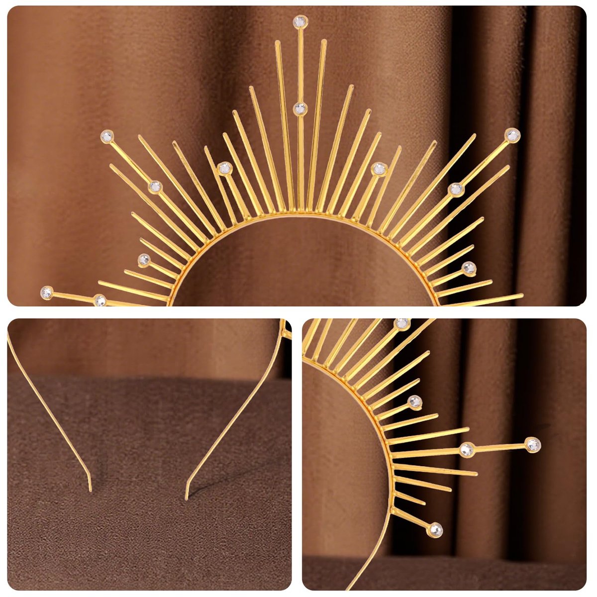 Atoden Halo Headband – Gold Metal Mary Grace Crown, Greek Goddess Sunburst Headpiece for Halloween Costume & Party Favors Avelisse