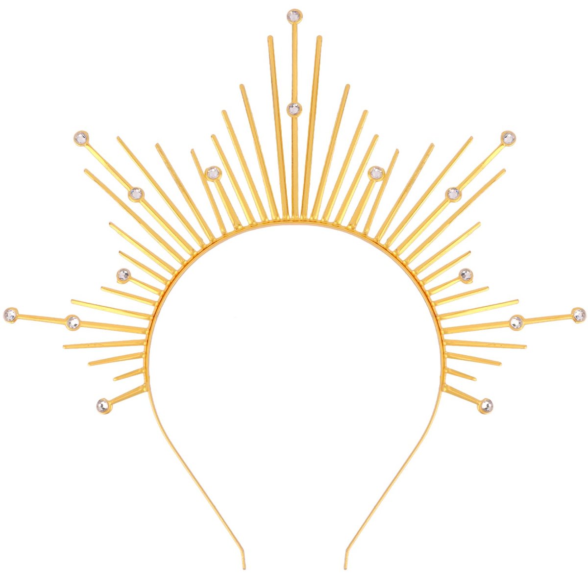 Atoden Halo Headband – Gold Metal Mary Grace Crown, Greek Goddess Sunburst Headpiece for Halloween Costume & Party Favors Avelisse